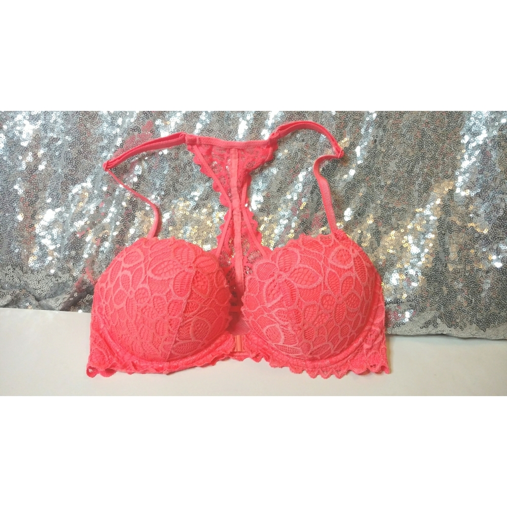 Victoria's Secret Pink Lace Coral Bra